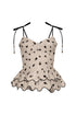 Top Rosita Peplum Ivory Black